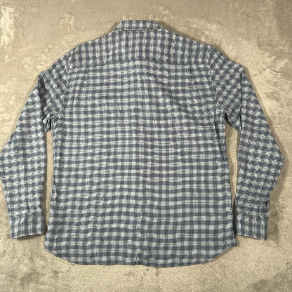 Faherty Shirt Men L The Weekend Blend Fox Lake Plaid Linen Button Down Huckberry - Picture 11 of 15